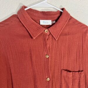 Blu Ivy Terracotta Button Down Shirt
